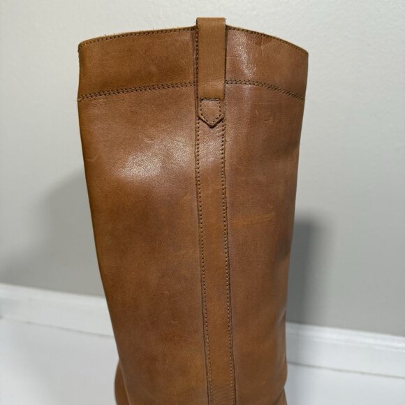 Vintage Leather Riding Boots Women's Tan Knee High Size 7 Campus Boho Y2K - Picture 15 of 16